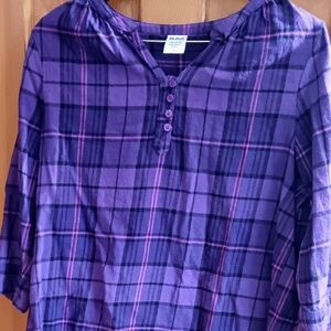 Blair Purple Plaid Button-Up Top